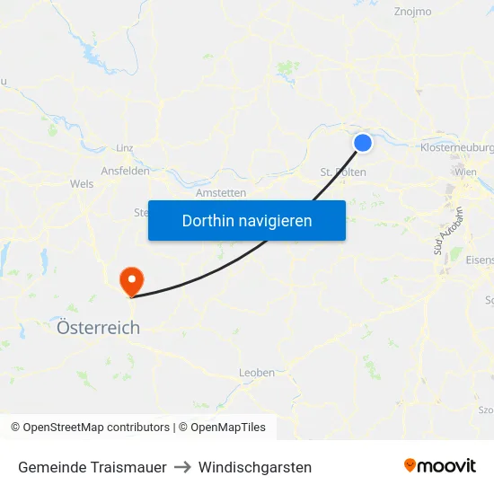 Gemeinde Traismauer to Windischgarsten map