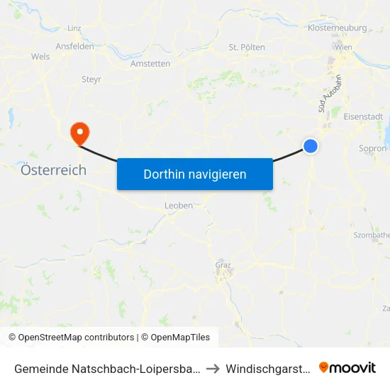 Gemeinde Natschbach-Loipersbach to Windischgarsten map
