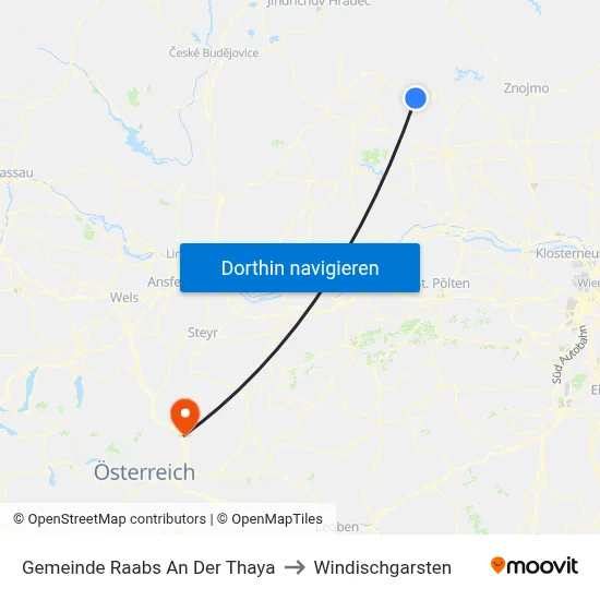 Gemeinde Raabs An Der Thaya to Windischgarsten map