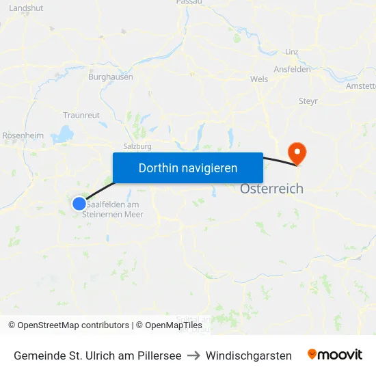 Gemeinde St. Ulrich am Pillersee to Windischgarsten map
