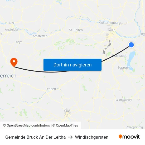 Gemeinde Bruck An Der Leitha to Windischgarsten map
