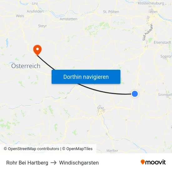 Rohr Bei Hartberg to Windischgarsten map