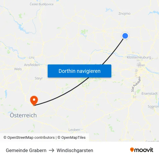 Gemeinde Grabern to Windischgarsten map