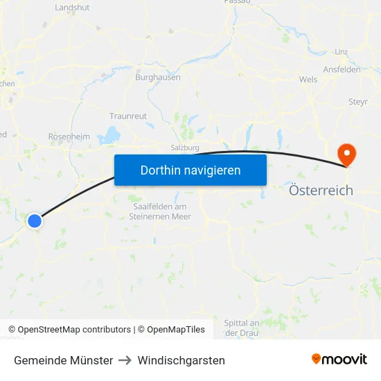Gemeinde Münster to Windischgarsten map