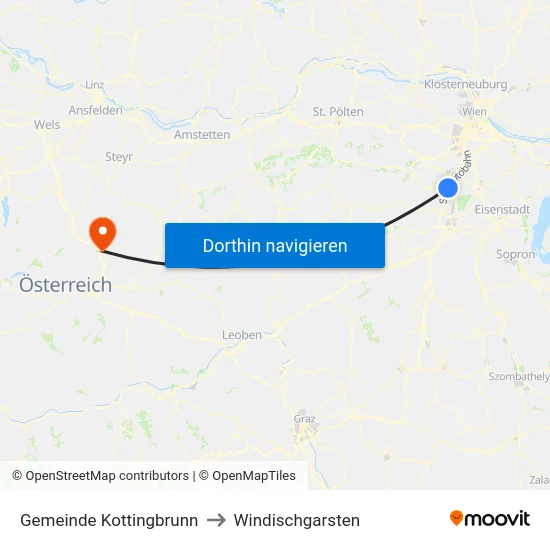 Gemeinde Kottingbrunn to Windischgarsten map
