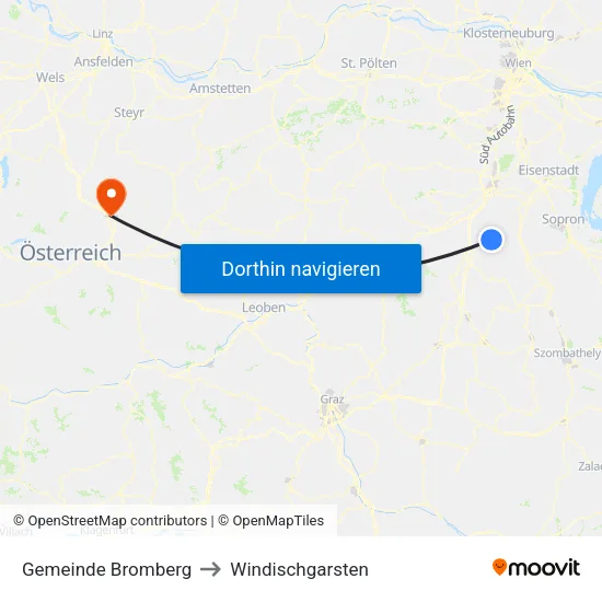 Gemeinde Bromberg to Windischgarsten map
