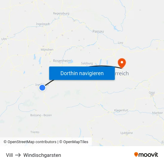 Vill to Windischgarsten map