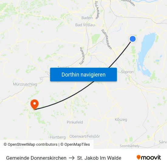Gemeinde Donnerskirchen to St. Jakob Im Walde map