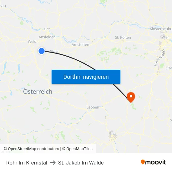Rohr Im Kremstal to St. Jakob Im Walde map