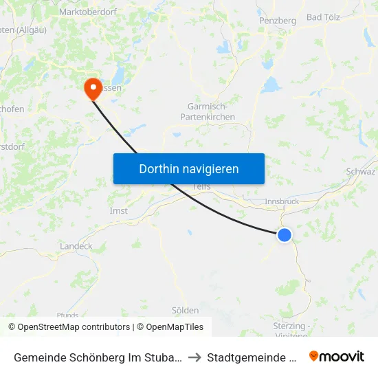 Gemeinde Schönberg Im Stubaital to Stadtgemeinde Vils map