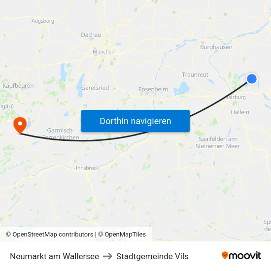 Neumarkt am Wallersee to Stadtgemeinde Vils map