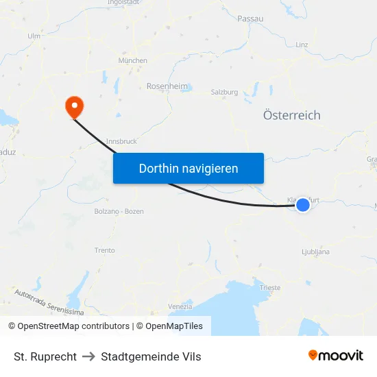 St. Ruprecht to Stadtgemeinde Vils map