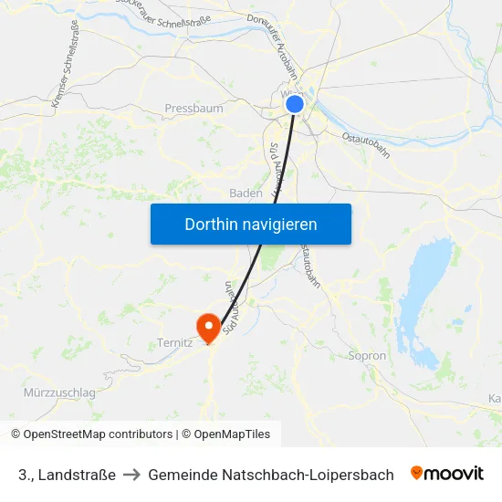 3., Landstraße to Gemeinde Natschbach-Loipersbach map