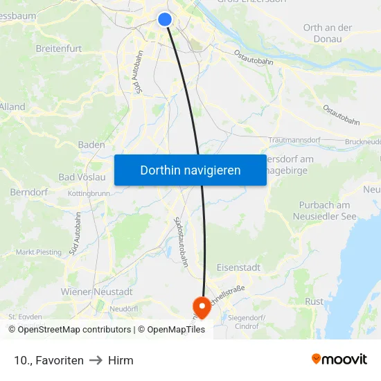 10., Favoriten to Hirm map