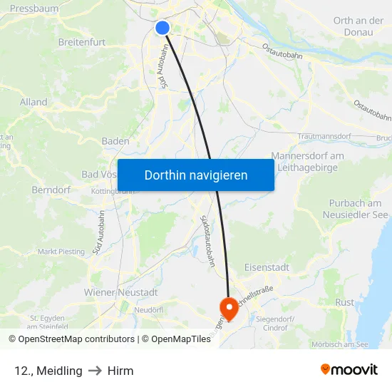 12., Meidling to Hirm map