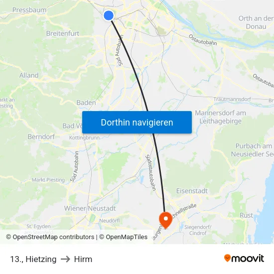 13., Hietzing to Hirm map
