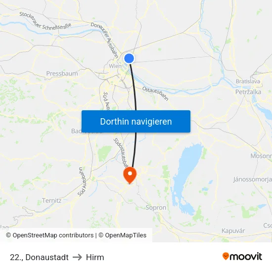 22., Donaustadt to Hirm map