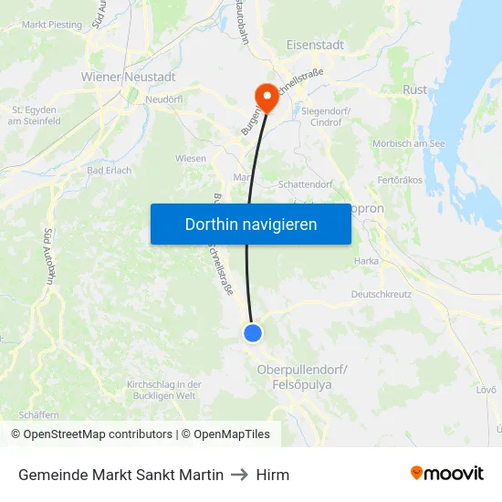 Gemeinde Markt Sankt Martin to Hirm map