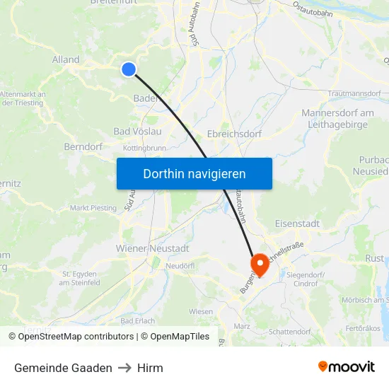 Gemeinde Gaaden to Hirm map