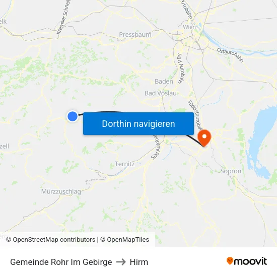Gemeinde Rohr Im Gebirge to Hirm map
