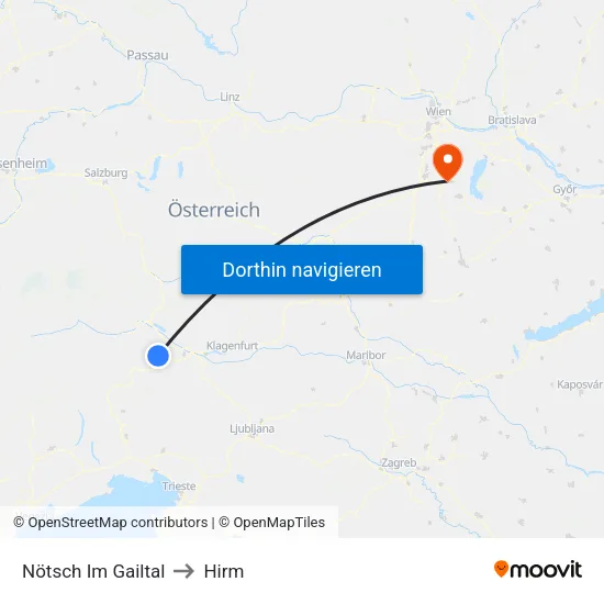 Nötsch Im Gailtal to Hirm map