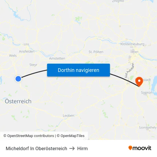 Micheldorf In Oberösterreich to Hirm map