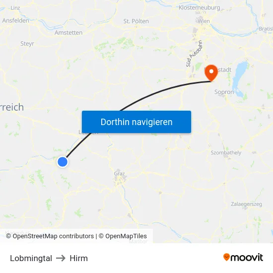 Lobmingtal to Hirm map