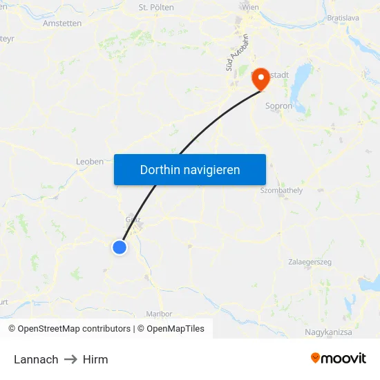 Lannach to Hirm map