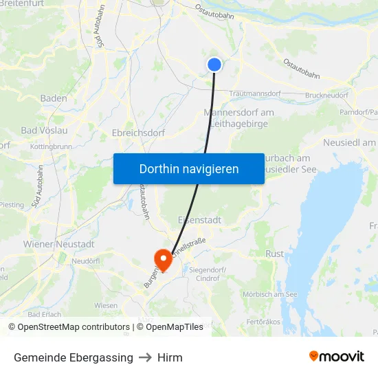 Gemeinde Ebergassing to Hirm map