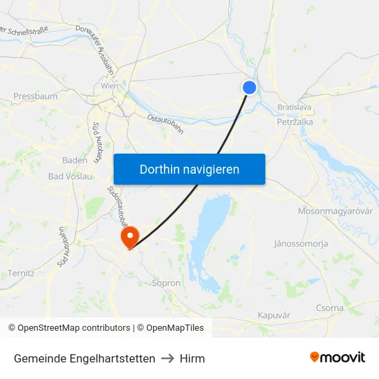 Gemeinde Engelhartstetten to Hirm map