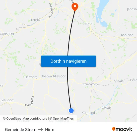 Gemeinde Strem to Hirm map