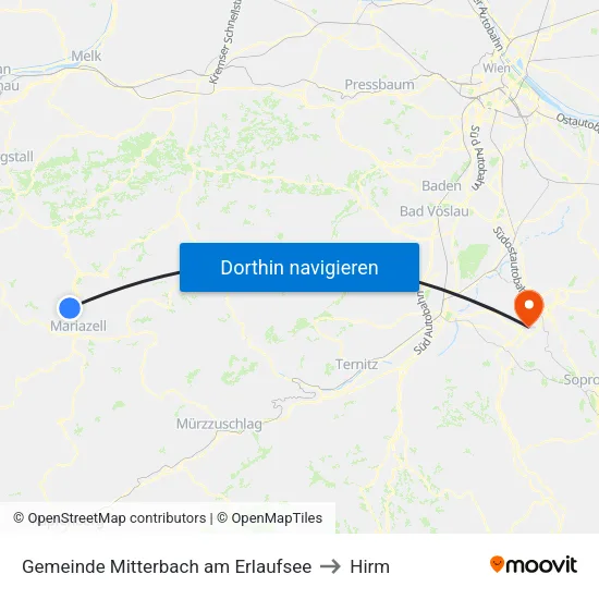 Gemeinde Mitterbach am Erlaufsee to Hirm map
