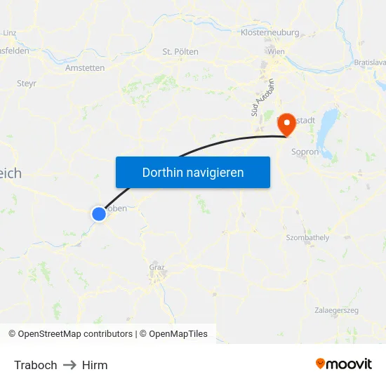 Traboch to Hirm map