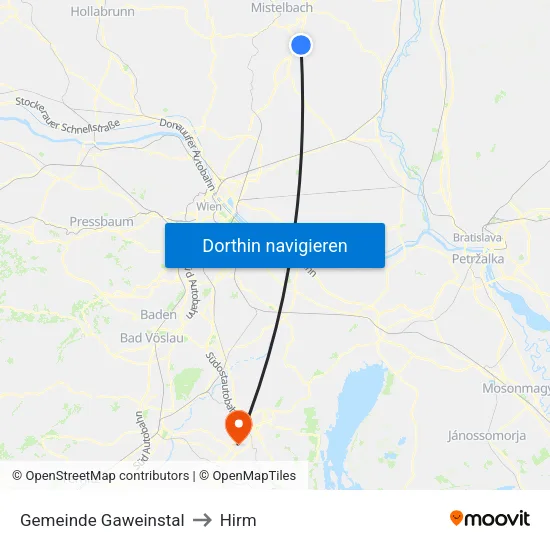 Gemeinde Gaweinstal to Hirm map