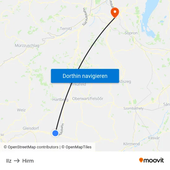 Ilz to Hirm map