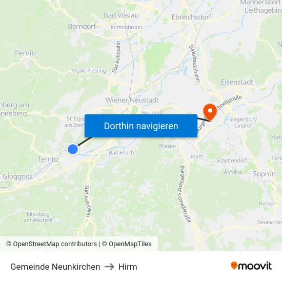 Gemeinde Neunkirchen to Hirm map