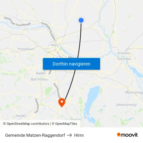 Gemeinde Matzen-Raggendorf to Hirm map