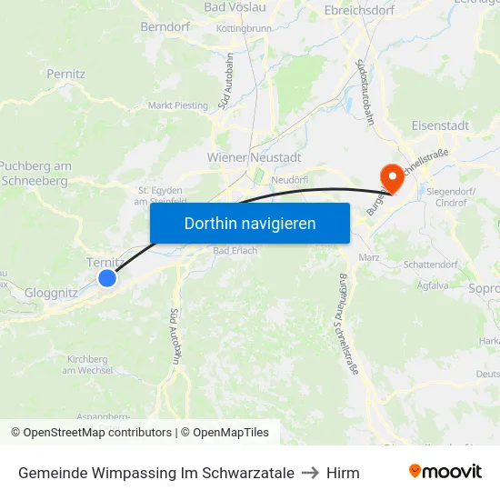Gemeinde Wimpassing Im Schwarzatale to Hirm map