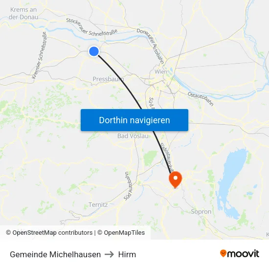 Gemeinde Michelhausen to Hirm map