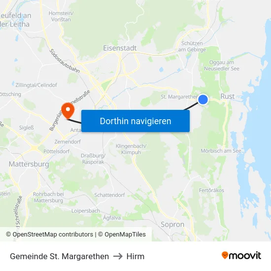Gemeinde St. Margarethen to Hirm map