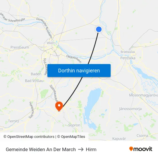 Gemeinde Weiden An Der March to Hirm map