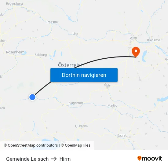 Gemeinde Leisach to Hirm map
