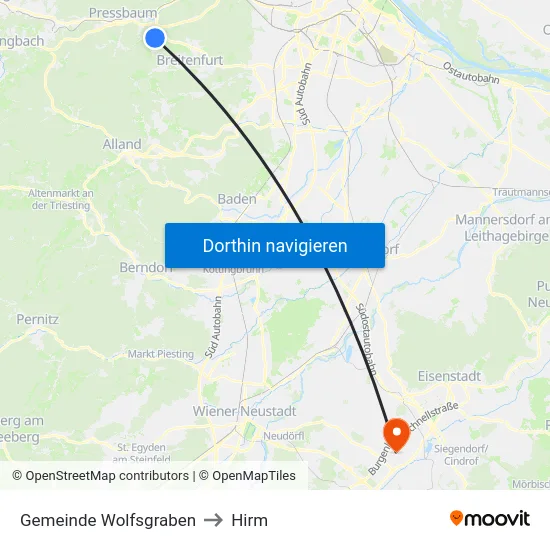 Gemeinde Wolfsgraben to Hirm map