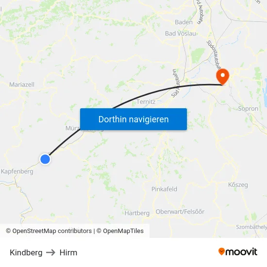 Kindberg to Hirm map