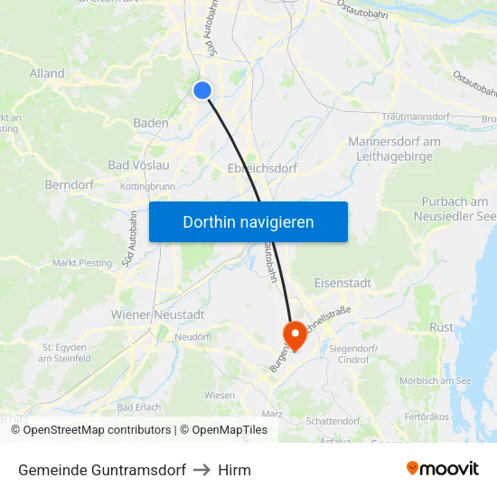 Gemeinde Guntramsdorf to Hirm map