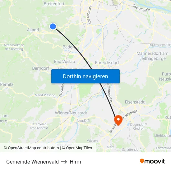Gemeinde Wienerwald to Hirm map