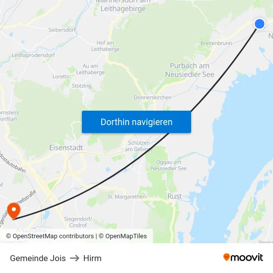 Gemeinde Jois to Hirm map