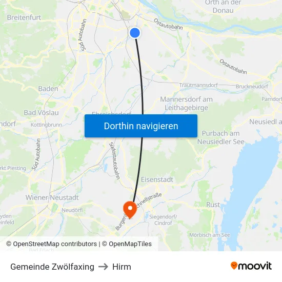 Gemeinde Zwölfaxing to Hirm map