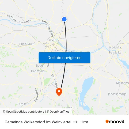 Gemeinde Wolkersdorf Im Weinviertel to Hirm map