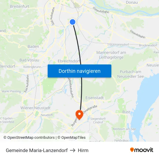 Gemeinde Maria-Lanzendorf to Hirm map